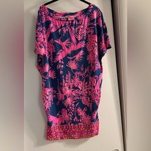 Lilly Pulitzer Navy and Pink Floral Dress